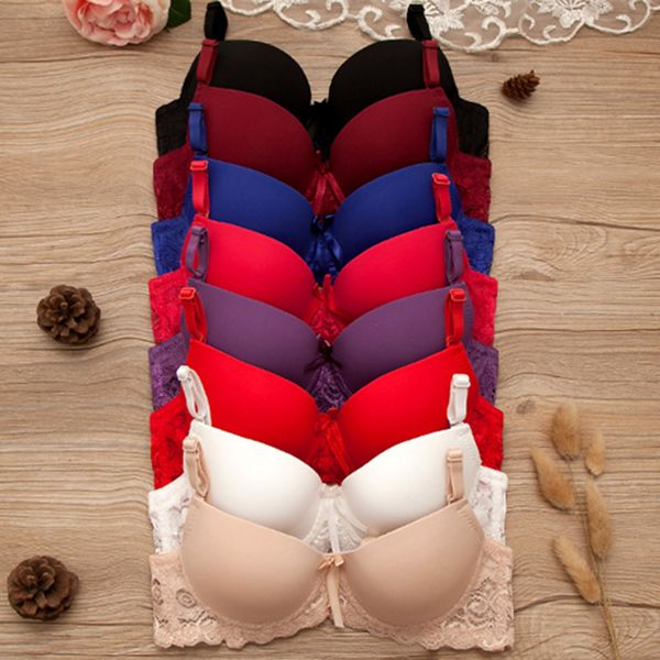 

20#2019 clothing women's underwear organizer bras for women bracelet femme bra ladies lace push up bras tank, Red;black