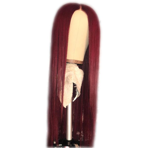

burgundy 13x6 lace front human hair wigs for black women brazilian remy hair full lace wig with baby hair pre plucked bleached knot, Black;brown