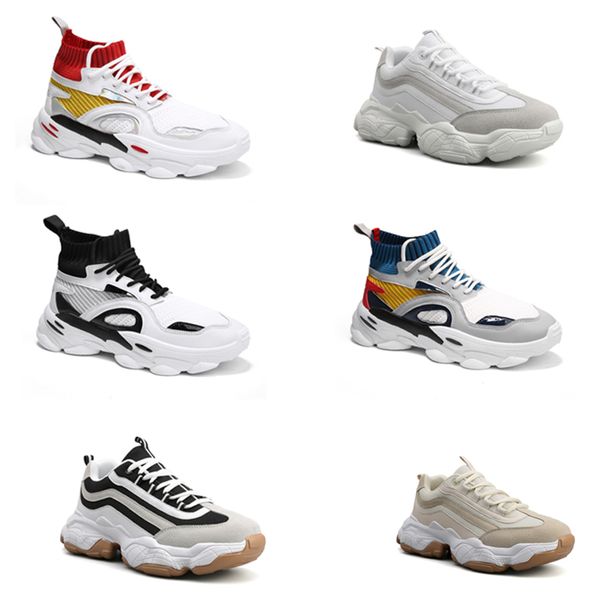 

2020 не-бренд мужчины кроссовки носок обуви платформа папа chaussures мужские тренеры walking спортивный спорт кроссовки марочные 40-44 1-10, White;red