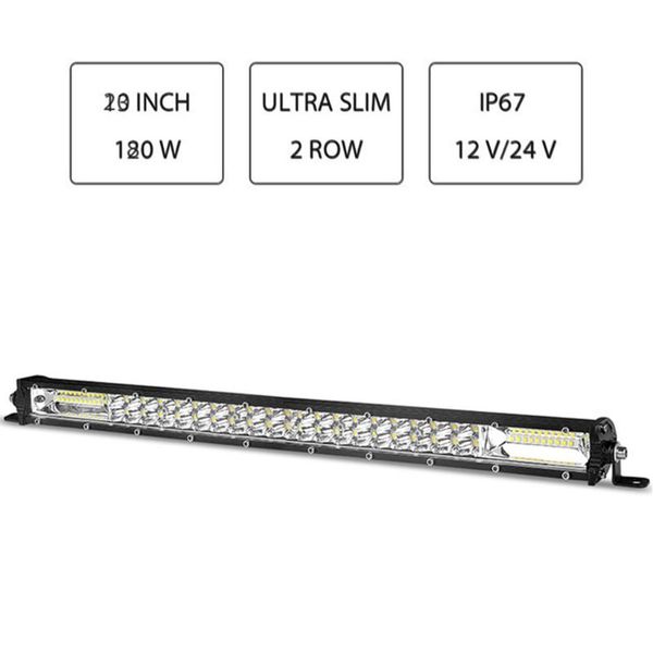 

led work light 7"13"20" 60w 120w 180w dual row ultra slim led light bar for atv