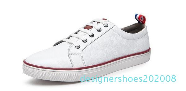 

it is very popular style 2019 autumn leather white shoes men's first layer leather casual shoes d08, Black