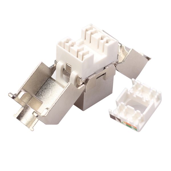 

rj45 cat 6 shielded keystone jack zinc alloy module female adapter