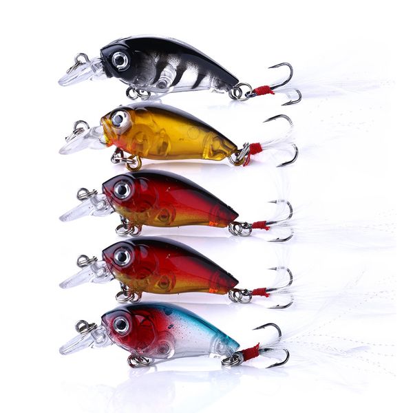 6pcs Lot Mini Baits Fishing Lures Plastic Crank Bait Tackle CrankBaits 4.5cm//4g