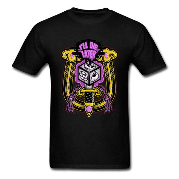 

i'll die later 2020 hip-hop stylish men t shirt boys black tee shirt short sleeve vintage cartoon drawing skull t-shirt, White;black