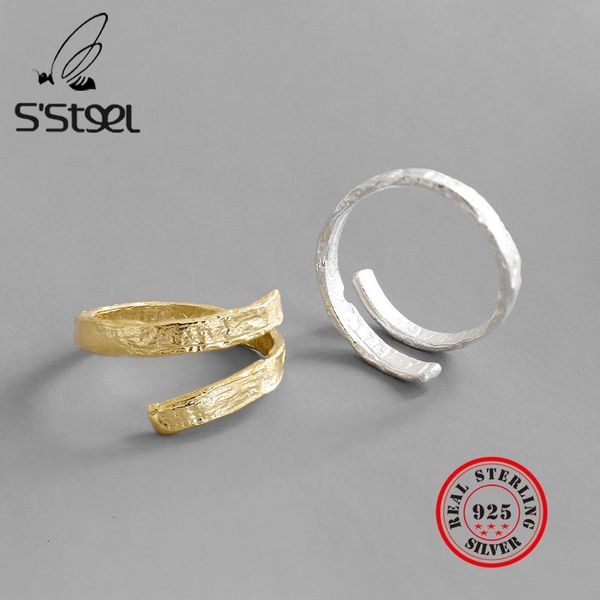 

s'steel 925 sterling silver ring statement gold rings anillos plata para mujer bijoux argent massif pour femme anel fine jewelry, Golden;silver