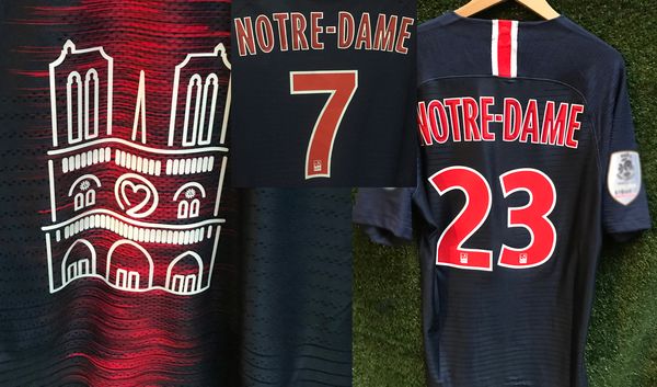 

2019 match worn player issue notre dame jersey maillot mbappe neymar jr di maria verratti draxler with wash tag, Black