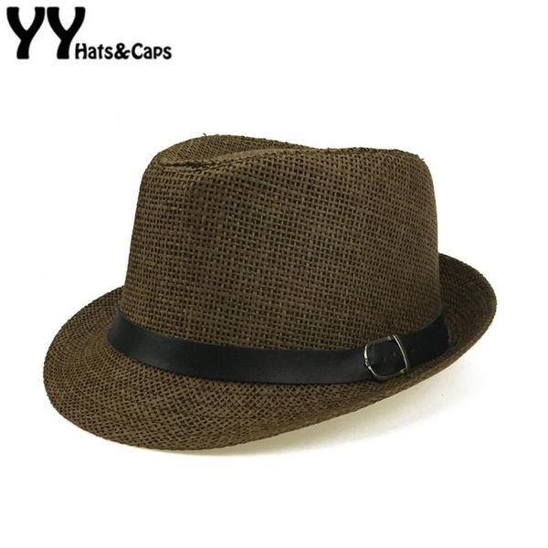 

yy man hat summer panama straw visor sunhat solid color belt jazz cap men beach sun hats sombrero paja mujer cm18001, Blue;gray