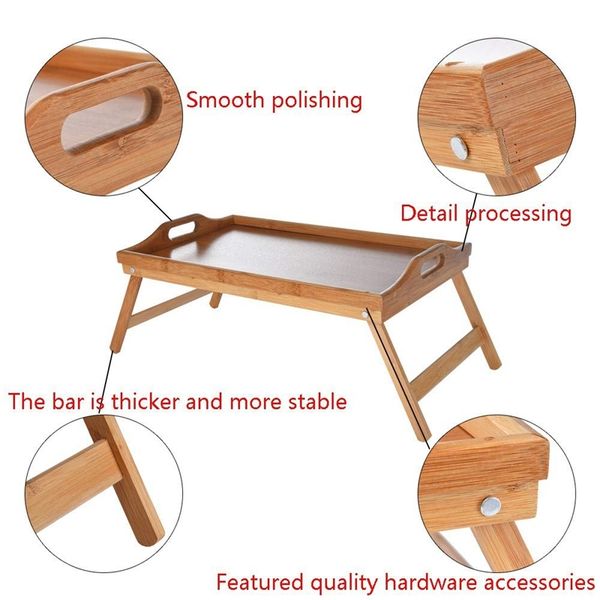 

natural bamboo breakfast serving tray with handle serving breakfast in bed or use as a tv table foldable bed table lapdesk kitchen stora