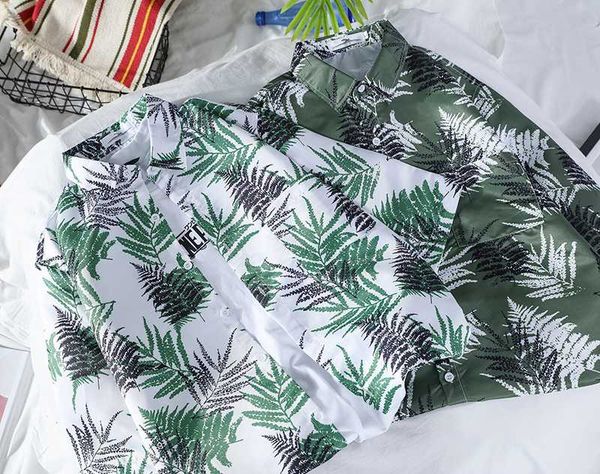 

men's casual shirts 2021 japanese-style hipster fashion summer men -3d printed cool short sleeve beach shirt, White;black