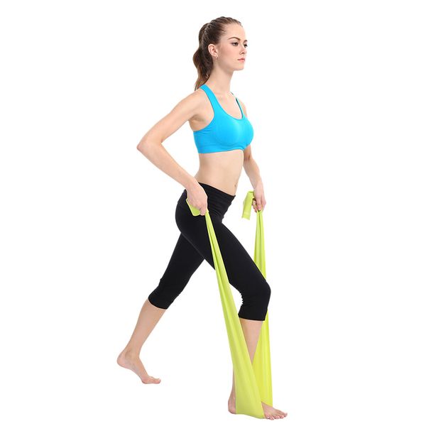 

1.5m yoga pilates stretch resistance band exercise fitness band training elastic exercise fitness rubber string chest