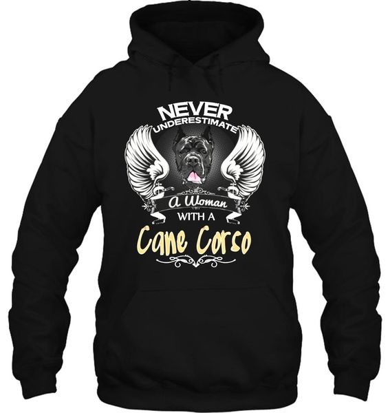 

men hoodie cane corso dog breed lover round neck women streetwear, Black