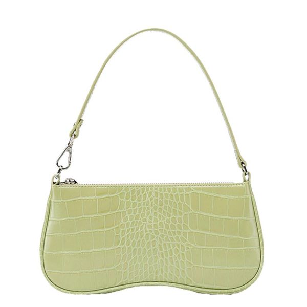 

vintage baguette shape shoulder bag retro crocodile women design handbag black 2020 new summer alligator armpit bag torba damska