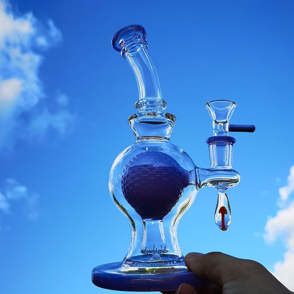 Unique Bong Showerhead Perc Glass Bong Ball Water Pipes Green Dab Rigs Thick Oil Rigs Small Glass Bong XL-1971