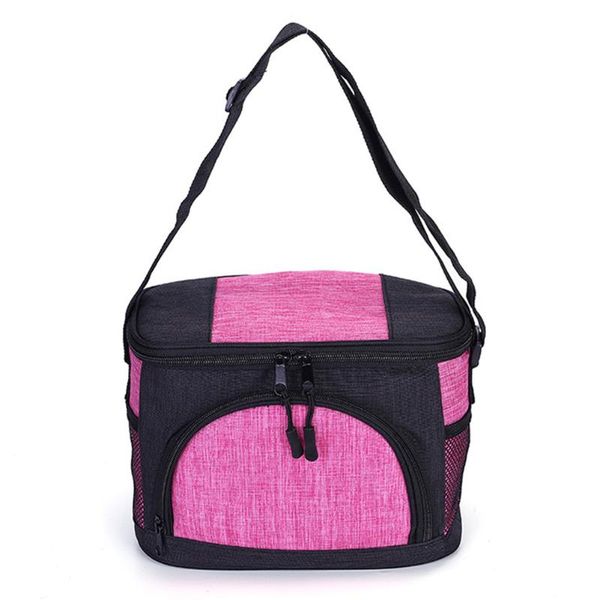 

школа с сетки карман большой емкости ткань оксфорд изолированный сохранения тепла ручной герметичным обед сумка водонепроницаемый прочный, Blue;pink