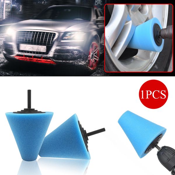 

dspiae blue cone shaped polishing sponge tool for car automobile wheel hub hand power tool polishing machine accessories 1pcs