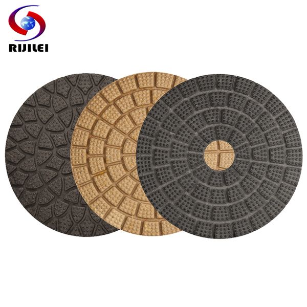 

rijilei 10pcs/set 4inch super quality wet polishing pads 100mm diamond polishing pad marble granite polish tools hf05