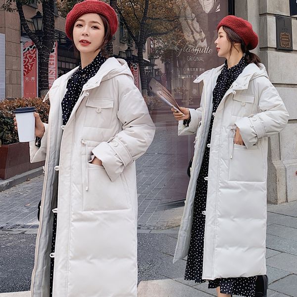 

cotton-padded clothes girls long fund 2019 cotton woman overknee thickening winter loose coat easy cotton-padded jacket tide, Black