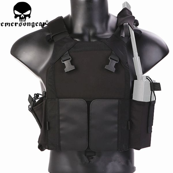 

emersongear lvmbav pc tactical vest molle waistcoat combat assault vest body armor hunting plate carrier, Camo;black