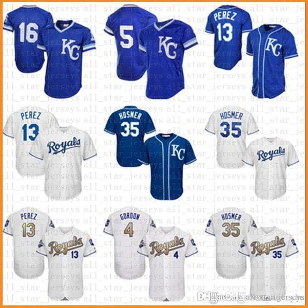 

Kansas City Baseball Jersey Royals 13 Salvador Perez 35 Eric Hosmer 16 Bo Jackson 4 Alex Gordon 5 George Brett Jersey