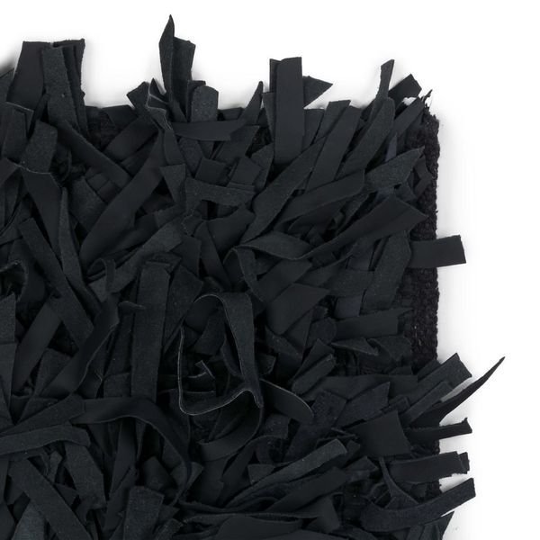 

shaggy long-haired genuine leather rug 160x230 cm black other home textile