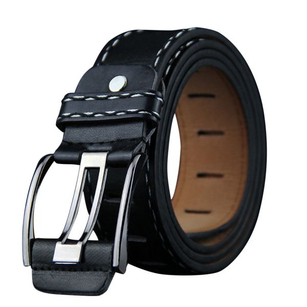 

leather belts men pin buckle male waistband black pu leather men's belt 3.7cm width 100 to135cm 2.89 #z15, Black;brown