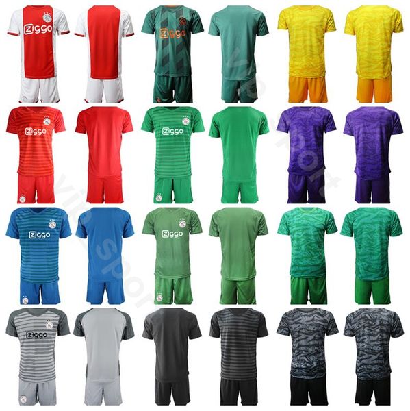 

19-20 ajax goalkeeper gk 24 andre onana jersey set goalie soccer 1 van breukelen 1 van der sar football shirt kits uniform, Black