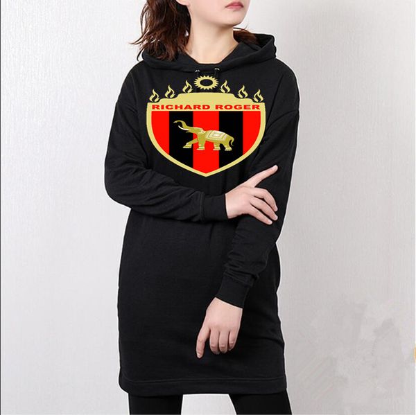 

2019 new fn7347 winter brand long style hoodies girls hooded women's fleece sweatshirt long-sleeved winter velvet thickening coat, Black