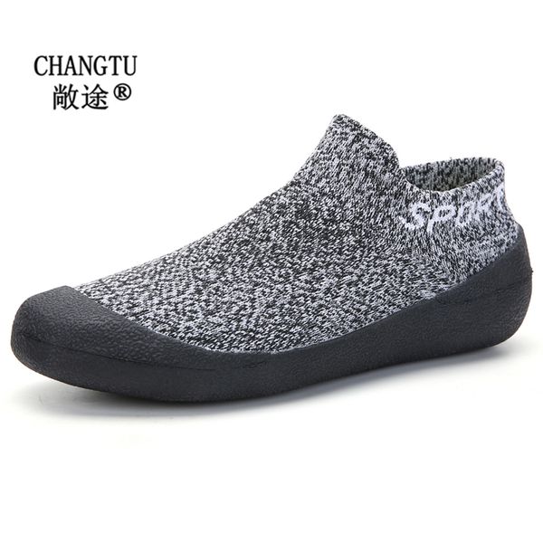 

men's casual shoes breathable mesh mens shoes outdoor large size 35-46 non-slip fashion vintage grey men's loafers, Black