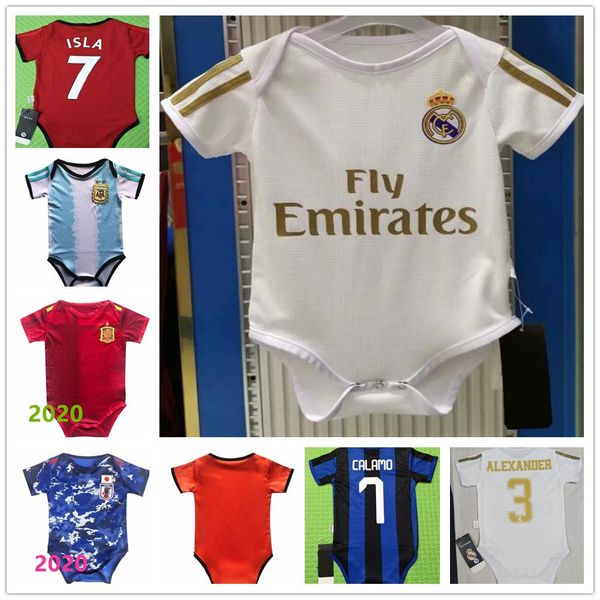 

the latest 2019-20 real madrid spain japan mexico baby jersey 20 20 mbappe 6-18 months baby shirt, Black