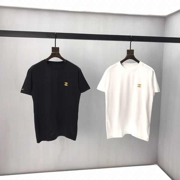 

2020ss весной и летом новый высококачественный хлопок печати короткий рукав круглый шею панель t-shirt размер: -l-xl-xxl-xxxl цвет: черный, White;black