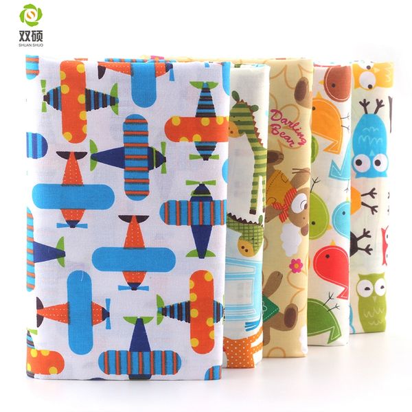 

shuangshuo 100% cotton fabric cartoon series fat quarter bundle quilting patchwork sewing clothes 5 pieces/lot 40x50cm, Black;white