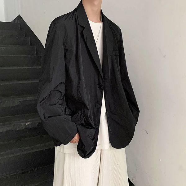 

men's shirt 2020 autumn new slim pure color droop comfortable sun block long sleeve shirt casual youth men's wear, White;black