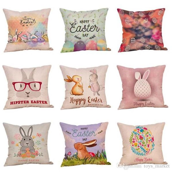 

наволочка площадь счастливой пасхи ретро яйцо кролик кролик дизайн наволочка диван автомобильные наволочки фестиваль декоры