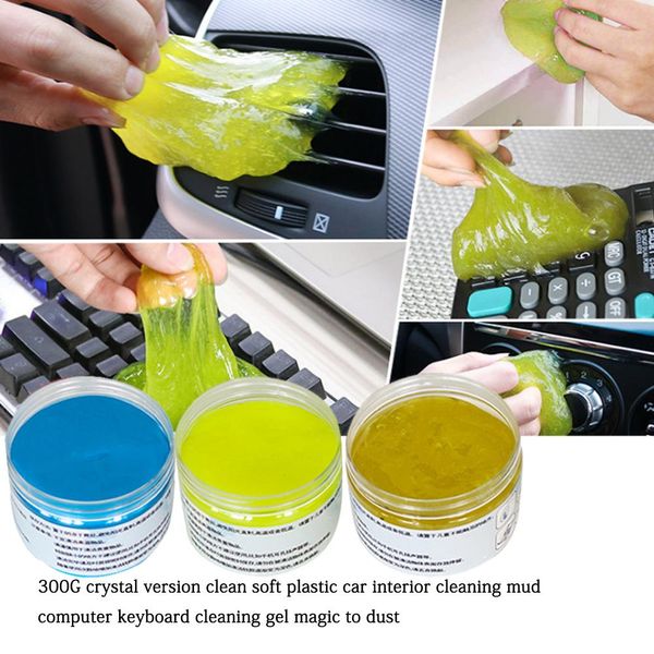 

300g crystal version clean soft plastic car interior cleaning mud computer keyboard cleaning gel magic dust glue