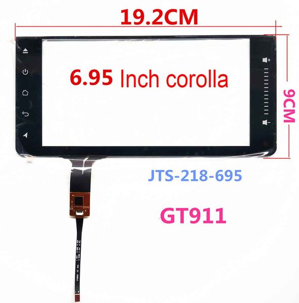 

6.95inch i2c interface capacitive touch screen for car navigation corolla 192*90mm gt911