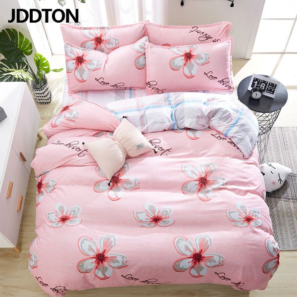 

jddton home textile beautiful flower bedding sets new lovely bed linen duvet cover set ab side bed sheet pillowcase cover be082
