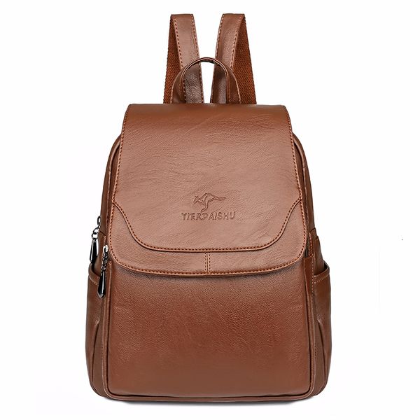 

women leather backpacks 2019 sac a dos femme female back pack solid large capacity bagpack school bags for girls rucksacks new
