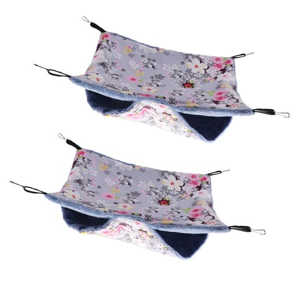 

2pcs pet bird hamsters ferrets rats squirrels hammock hanging cage nest bed toys