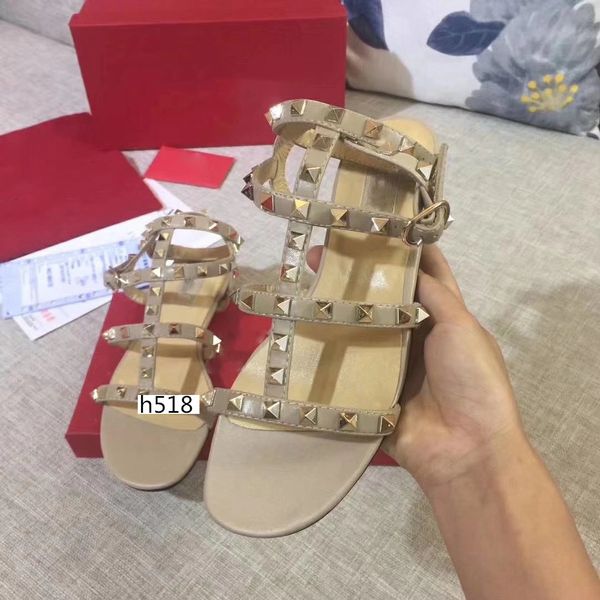 

high-quality new european women's rivets sandals with rivets fashion sandals 6 colorsize 38, Black