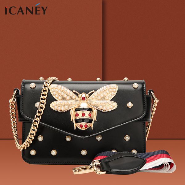 

women's leather cross-body bag handbag shoulder bag 2019 designer honeybee sac a main main women's shoulder