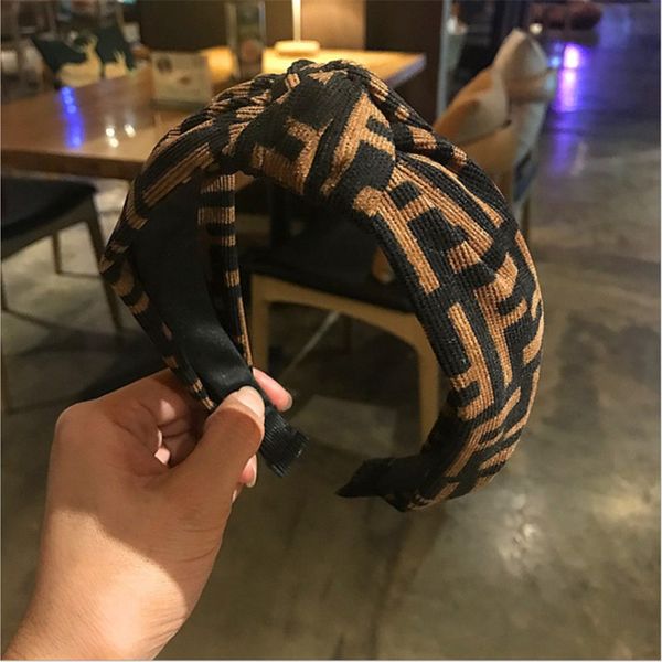

new hair accessories women's wild ff wide-brimmed letters in the middle knotted hairpin sports wash tiara hairband headband girl