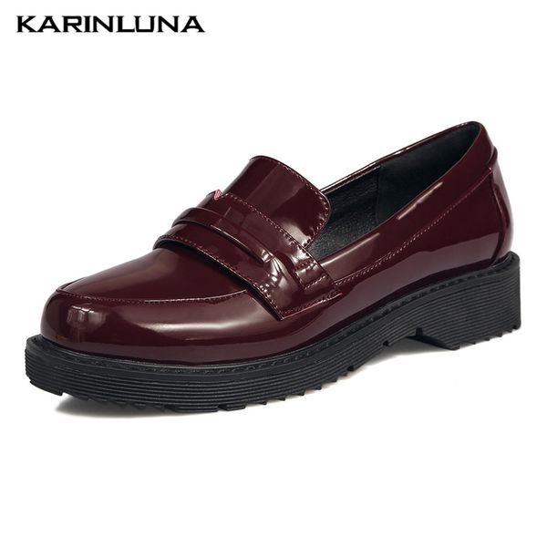 

brand plus size 34-43 stweet patent pu slip on ladies shoes woman casual party office lady autumn spring flats, Black