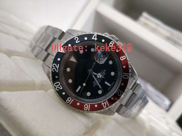 

excellent men wristwatches bp factory 316l 40mm gmt 1675 vintage coke pepsi black red bezel 2813 movement automatic mens watches, Slivery;brown