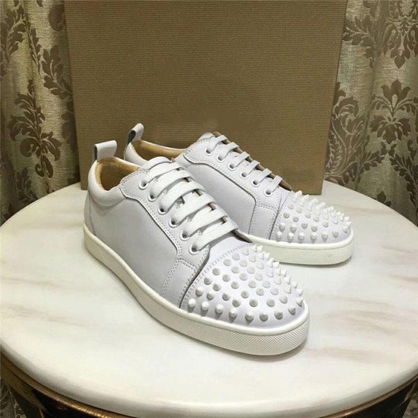 

brand new designer luxury leather nails sparkling crystal low shoes casual shoes men women shoes large size eur35-46 t05, Black