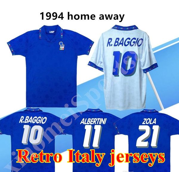 

1994 italy national team retro home away soccer jersey 94 italy maldini baresi roberto baggio zola conte vintage classic football shirt, Black;yellow