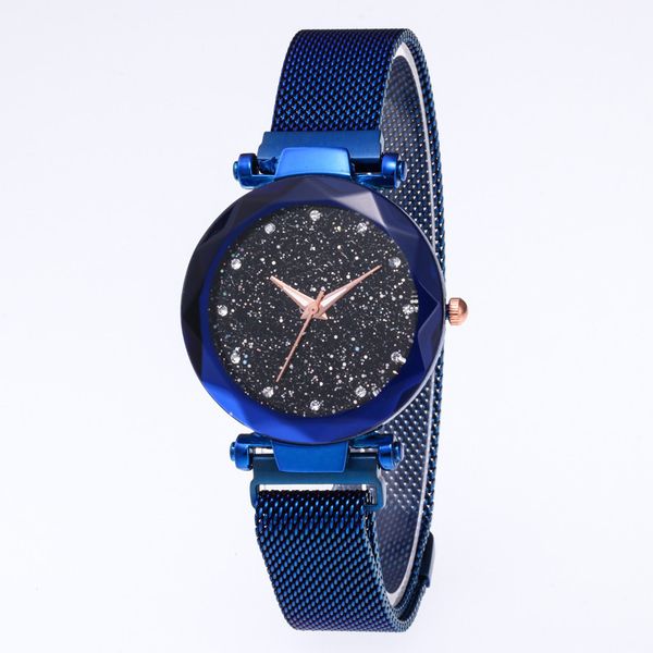 

women watches starry sky fashion diamond ladies magnet watches women's quartz wristwatch reloj mujer, Slivery;brown