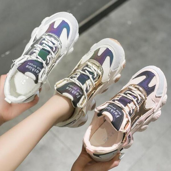

2020 summer shoes woman sneakers non-slip ladies shoes new casual women fashion platform leisure daddy women kl323, Black