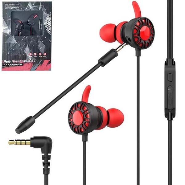 

3.5mm Gaming In Ear Earphone With Dual Microphone 3D Stereo Sound Identify Position Game Headphone Wire Earbuds Gamer Headphone for PC Phone