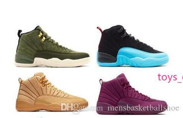

new 12 12s mens basketball shoes sneakers white gym red dark grey women basketball shoes sport taxi blue suede flu game cny
