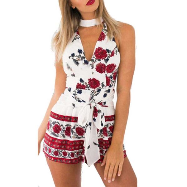 

febelle women mini off shouder print playsuit ladies jumpsuit summer beach holiday jumpsuit new suits mujer clothes, Black;white